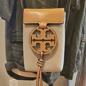 Tory Burch Tan and Cream Crossbody Bag